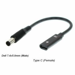 10pcs/lot consume electronics cable wire PD Fast charging USB-C/Type-C female to DC 7.4x5.0x0.6mm Power Charging Cable for Dell Alienware M11x, M11x R2, M11x R3 laptop Note