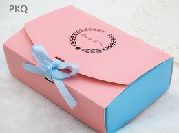 -Papier rosa-Boxen, rosa Papier Kuchen-Boxen für Pralinen Kekse, rosa kleinen Kuchen Kuchen-Box, Geschenk Kartons mit Band