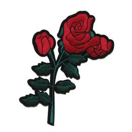 Free shipping 10pcs Rose flower embroidered iron on patch for clothing clothes Applique Patches fabric dress skirt accessories