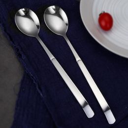 Long Handled Stainless Steel Coffee Spoon Ice Cream Dessert Tea Spoon For Picnic Kitchen Accessories NO431