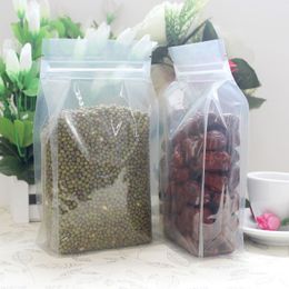 50pcs eight sides sealing package bags plastic zip lock packing bag mylar coffee packaging pouch glossy transparent clear PET resealable