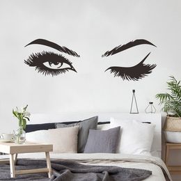 Art Decals High Quality Mural Wall Sticker Home Decoration Girl Room Creative 1Set Pretty eyelashes Living Room Wallpaper