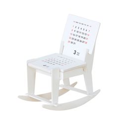 Funny Rocking Chair Sculpture Calendar 3D DIY Cockhorse Statue Desktop Creative Stationery Gifts for Students