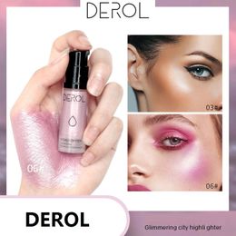 DEROL Glitter Eyeshadow Makeup Liquid Shimmer Eye Shadow Metals Illuminator Bronzers Make Up Highlighter Cream Cosmetic