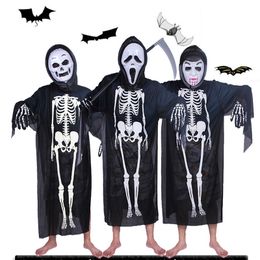 Haunted House Props Halloween Adult Kids Party Show Costumes Skull Skeleton Ghost Clothing Horrifying Devil Mask Suit Stage Costume