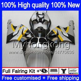 Body For KAWASAKI ZX-7R 1996 1997 1998 1999 2003 203MY.19 ZX-750 ZX 7 R ZX 750 ZX750 ZX 7R ZX7R 96 97 98 99 00 01 02 03 Silver black Fairing