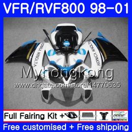 Body For HONDA Interceptor VFR800R VFR800 KONICA blue hot 1998 1999 2000 2001 259HM.47 VFR 800RR VFR 800 RR VFR800RR 98 99 00 01 Fairing kit