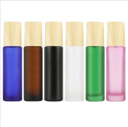 10ml Frost Clear Amber Black Blue Green Roll On Roller Bottle For Essential Oils Refillable Perfume Bottle With Metal Roller Balls