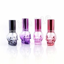 Colourful portable 8ML mini glass bottle Skull perfume bottle thick Spray bottle car home decoration HomewareT2I5637