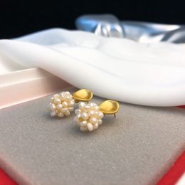 Fashion- Earrings Earrings Designer 18K gold plated brass Jewelry Luxury Jewelry pearl Earrings Sphere For Ladies New brand jewelry wom