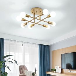 New Modern minimalist black/golden chandelier ceiling living room fixtures dining room decoratio suspended lamps bedroom light