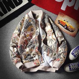 New Autumn Bomber Jacket Streetwear Embroidered Flower Pilot Jacket Hip Hop Baseball Mens Jackets and Coats clothes 5XL