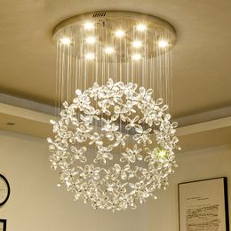 Luxo Cristal Chandelier Iluminação para sala de estar grandes luminárias de borboleta para lâmpadas de cristal modernas em casa
