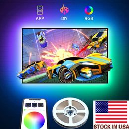 5V Şerit LED Işık 3m 300CM (9.8Ft) Esnek 5050 RGB TV Arka Işık USB Kablo Ve ile Bluetooth 90leds