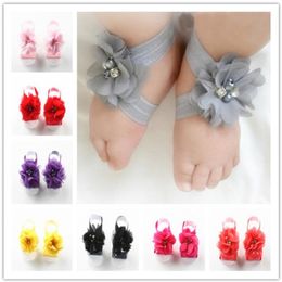 Hot Sandales Infantile mignon pied bébé Band Barefoot Baby Bandeau Fleur
