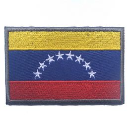 Embroidered Venezuela Flag Patches Army Hook & Loop Patch 3D Tactical Military Fabric Armband National Venezuela Flag Badge