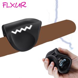 FLXUR 10 Modes Male Penis Masturbator Vibrator Silicone Artificial Vagina Pocket Pussy Delay Exercise Massager Adult Erotic toys Y200409