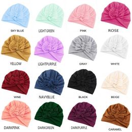 New Designed Cute Baby Hat Cotton Soft Turban Knot Girl Summer Hat Bohemian style Kids Newborn Cap for baby girls