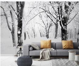 beautiful scenery wallpapers Snow landscape wallpapers forest landscape TV background wall paper mural 3d wallpapers