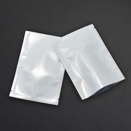 Multi-size 200pcs/lot White Aluminium Foil Flat Open Top Vacuum Food Storage Bag Scented Tea Coffee Heat Sealable Mylar Package Pouches