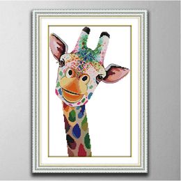 Giraffe home Handmade Cross Stitch Craft Tools Embroidery Needlework sets counted print on canvas DMC 14CT /11CT