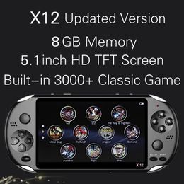 X12 Handheld Game Player 8GB Memory Portable Video Game Consoles with 5.1" Color Screen Support TF Card 32gb MP3 MP4 Player MQ20