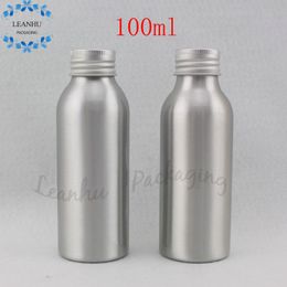 Empty Round Cosmetics Aluminium Bottles With Aluminium Screw cap, Empty Refillable Skin Cream Aluminium Containers For Cosmetics