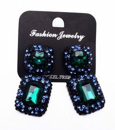 Wholesale- new fashion designer exaggerated diamond beautiful crystal drop pendant stud earrings for women girls