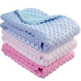 2019 Neugeborene Baby Kinderdecke Swaddling Neugeborenen Thermal Weiche Fleece Decke Feste Bettwäsche Set Baumwolldecke