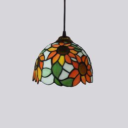 European Creative Tiffany Stained Glass Pendant Lamp Retro Restaurant Bar Pastoral Creative Room Art Lamps Light Fixture