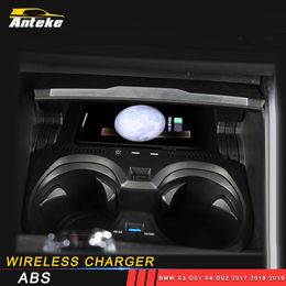 For BMW X3 G01 X4 G02 2017 2018 2019 Wireless Car Charger Mount Center Console Automatic Sensor Pad for Iphone Samsung Google