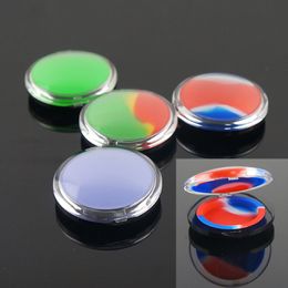 Round Silicone Wax Oil Container Mini 6ML Plastic Jars Non-Stick Smoking Concentrate Stash Jar Case BB Cushion Lip Balm Makeup Tool Holder Accessory