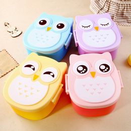 Cute Cartoon Lunch Box Owl Food Container Storage Box Portable Lovely Lunch Box Bento Food Container With Compartments Case Kid