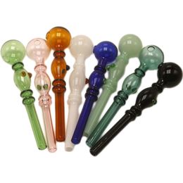 Multiple Color Glass Spoon Pipes Hand Pipe For Smoking Tobacco Rig Colorful Oil Burner