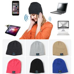 Bluetooth Music Beanie Hat Wireless Smart Cap Headset Headphone Speaker Microphone Handsfree Music Winter Soft Warm Knit Hat DBC VT1173