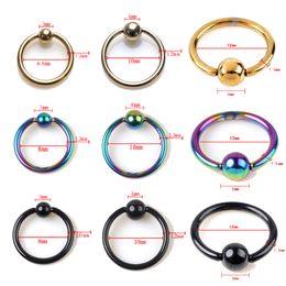 5pcs wholesale hoop tunnels eyebrow ring piercing stainless steel lip bar nose stud nipple rings body jewelry black gold silver