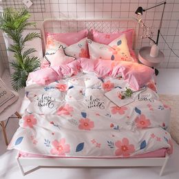 designer bed comforters sets Bedding Set 100% Polyester Fiber Household Brief Plant Pillowcase Duvet Cover Sets Comfortable blanke265j