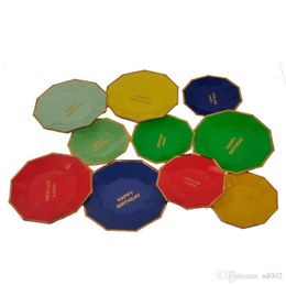 One Time Tableware Dish Gilding Paper Tray Party Supplies Get Together Cake Dishs Creative Eight Per Bags 5 59bsC1