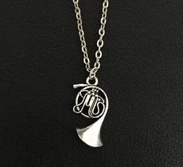 New 20pcs Vintage Music Lover Musical Tibetan Silver French Horn Trumpet Pendant Necklace Gifts for Women Punk Rock Jewellery