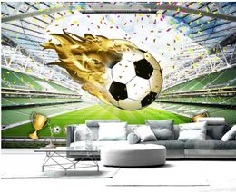 Football field 3D background wall decorative painting modern wallpaper for living room