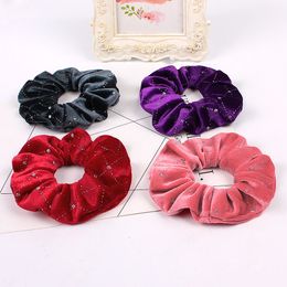 Woman Velvet Scrunchies Hair Ring Ties For Girls Ponytail Holders Rubber Band Elastic Hairband Hair Accessories Headwear 20pcs 1011