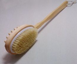 Long handle rubbing bath brush multi-functional anti-skid massage bristle double-sided bath brush