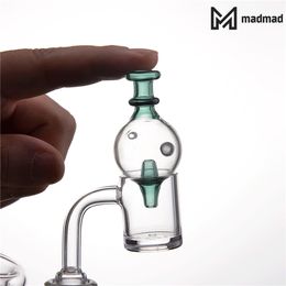 Glass Smoking Carb Cap with Spinning Bead fit 25mm Bowl Quartz Turp Slurper Universal Round Ball Hat Oil 1088