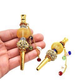Handmade Smoking Pipe Alloy Hookah Mouthpiece Colourful Diamond Arab Shisha Narguile Philtre Accessories Tips