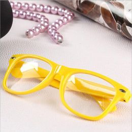Wholesale- Unisex sunglasses Rivet Sunglasses Retro Colour Unisex Punk Geek Style Clear Lens Glasses OOA4808