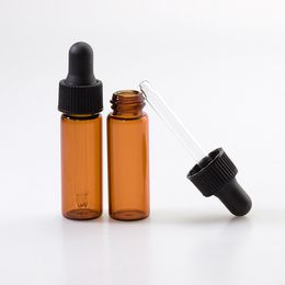 Amber Glass Dropper Bottles 4ml 1200Pcs Mini Essential Oil Container 4CC Glass Sample Vials DHL Free Shipping