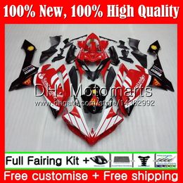 -Injection Bodys Santander rouge Pour YAMAHA YZF R 1 YZF 1000 YZFR1 07 08 98MT22 YZF R1 07 YZF1000 YZF-1000 YZF-R1 2007 2008 Carrosserie Carrosserie