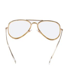 Wholesale-New Fashion Gold Silver Plated Bling Diamond Glasses Frames for Men and Women Iced n Hip Hop Plain Glass Rapper Jewellery Glasses