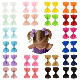 2.75 inches children hairclips girl solid bows barretes baby hair accessories kids hairpins 20 Colour designer headband