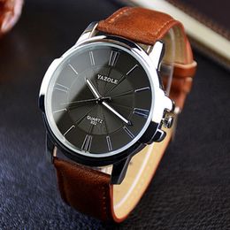 Brand Fashion Men Dress Watches Brown Leather Strap Casual Watch Male relogio Luxury Waterproof reloj hombre